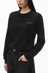 Alexander Wang LONG SLEEVE TEE IN HIGH TWIST JERSEY | REVERSIBLE