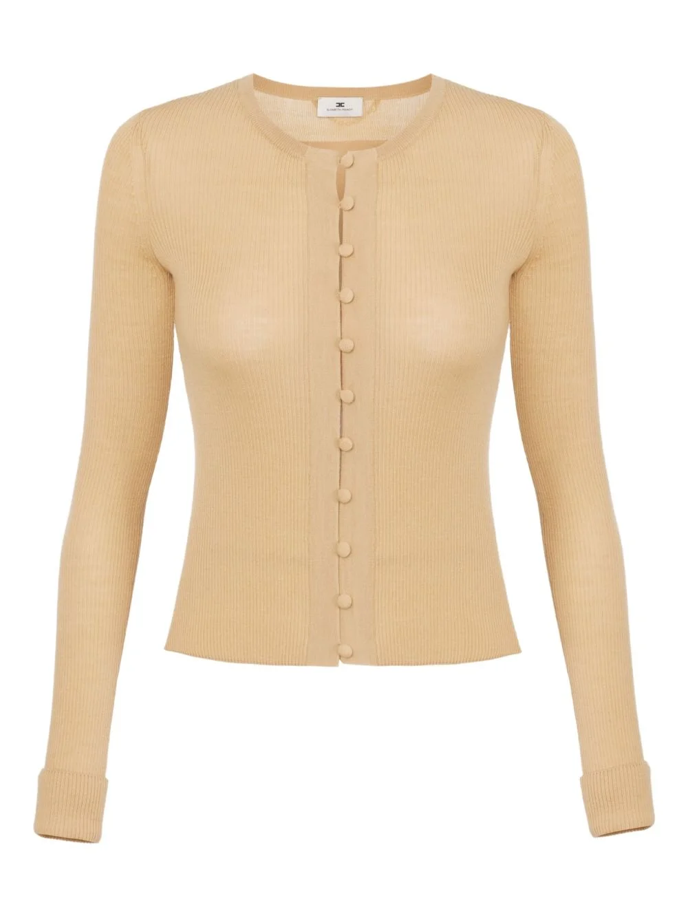 ribbed button cardigan - 1