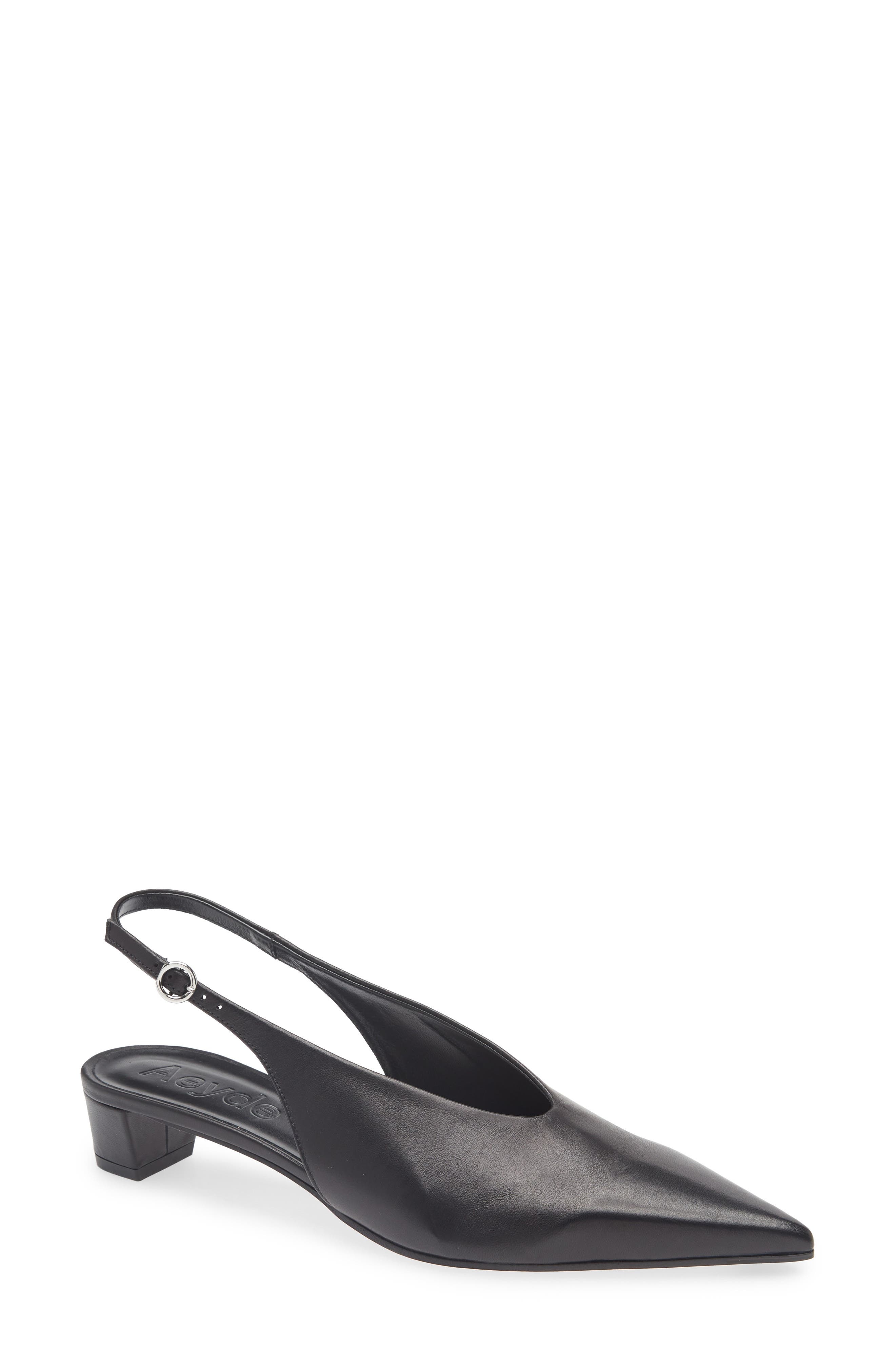 aeyde Oti Slingback Pointed Toe Pump in Black at Nordstrom - 1