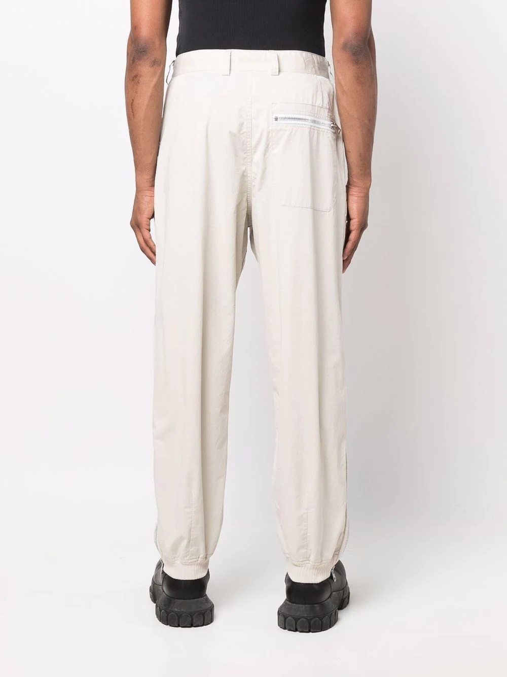 zip-detail straight leg trousers - 5