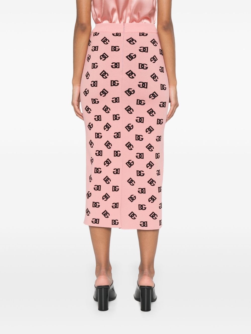 DG-jacquard pencil skirt - 4