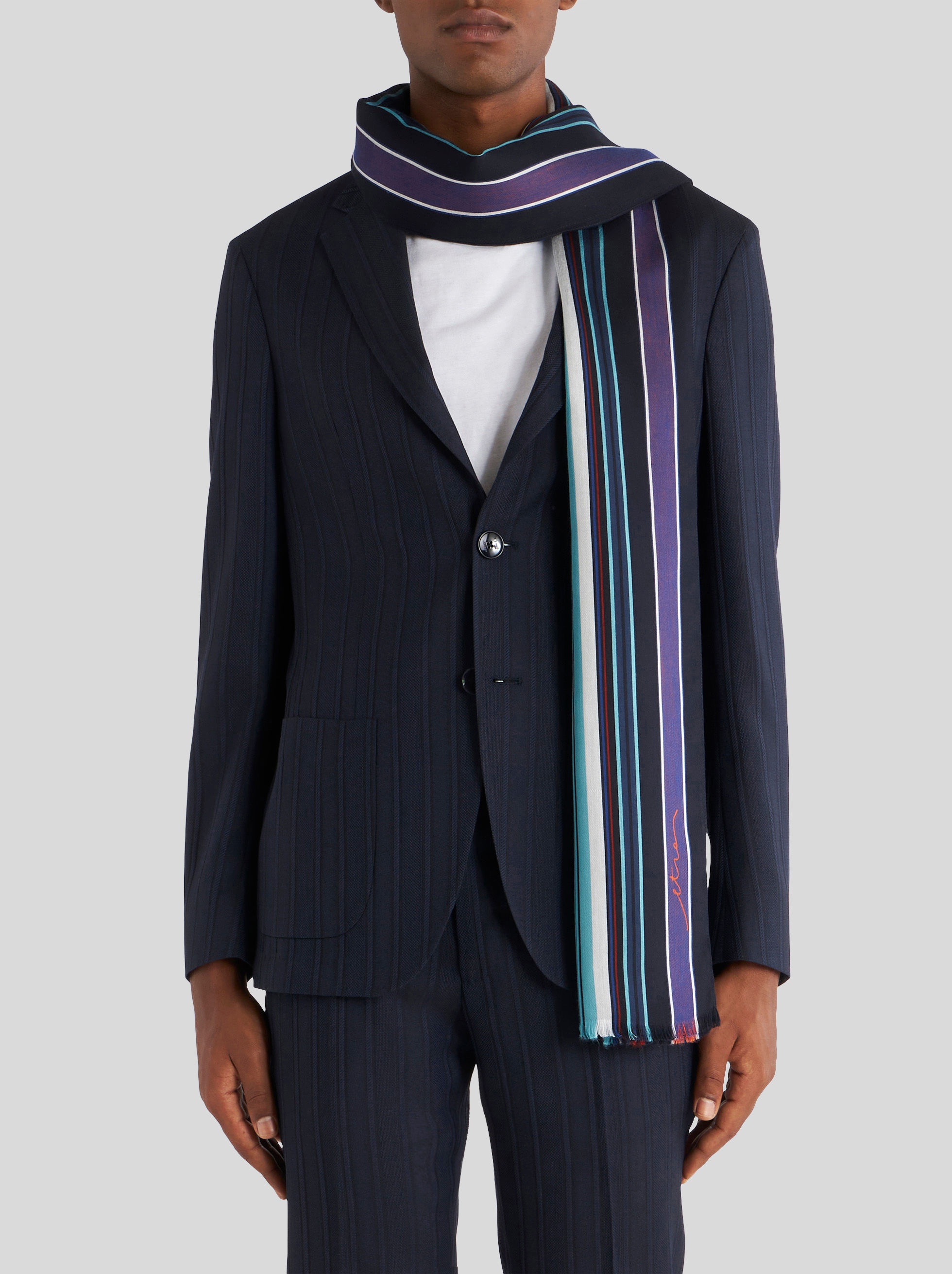 STRIPED JACQUARD SCARF - 2