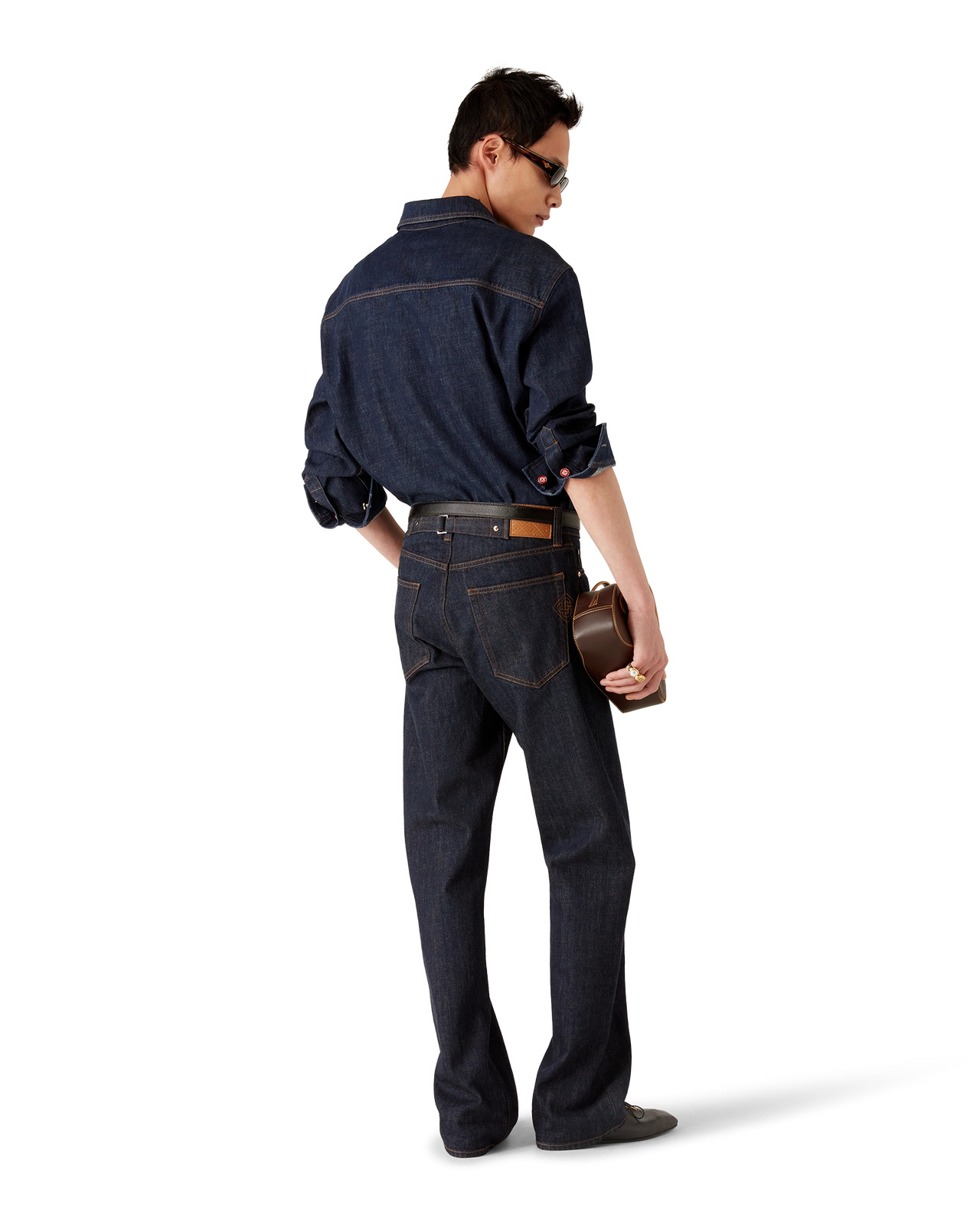 Monogram Long Sleeve Denim Shirt | Casablanca Paris - 3