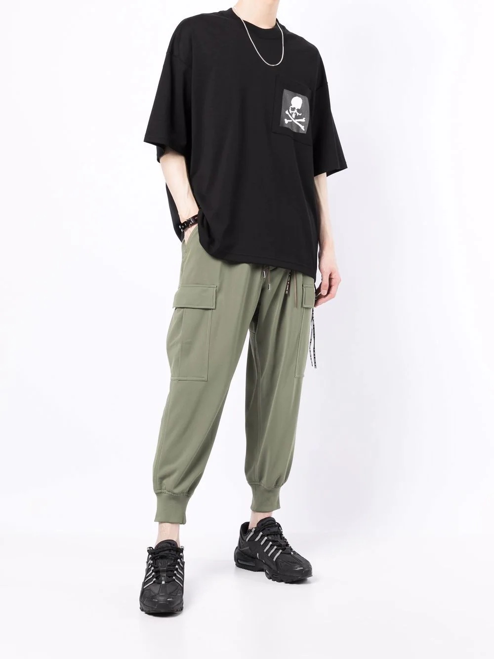 tapered metallic logo trackpants - 2