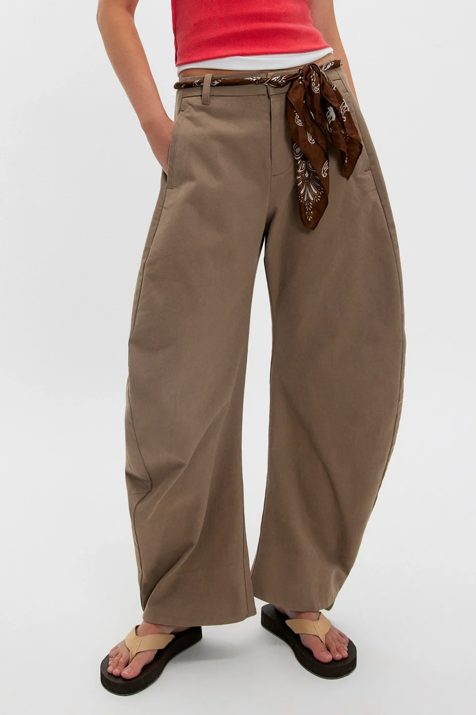 Spotlight Structured Twill Barrel Trousers - 1