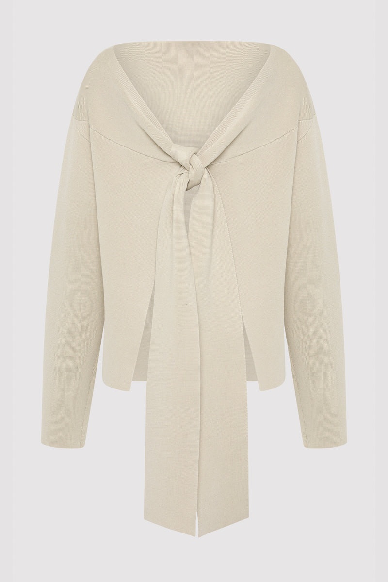 Milano Knit Scarf Jumper - Creme - 12