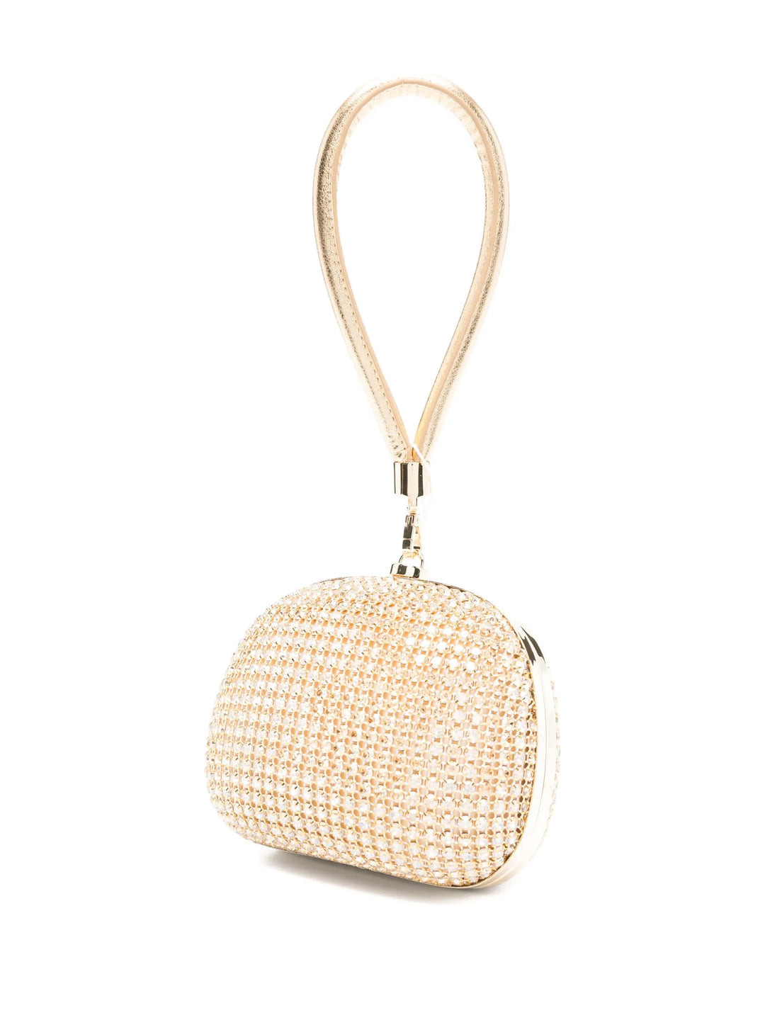 Gold Crystal Top Handle Clutch Bag - 3