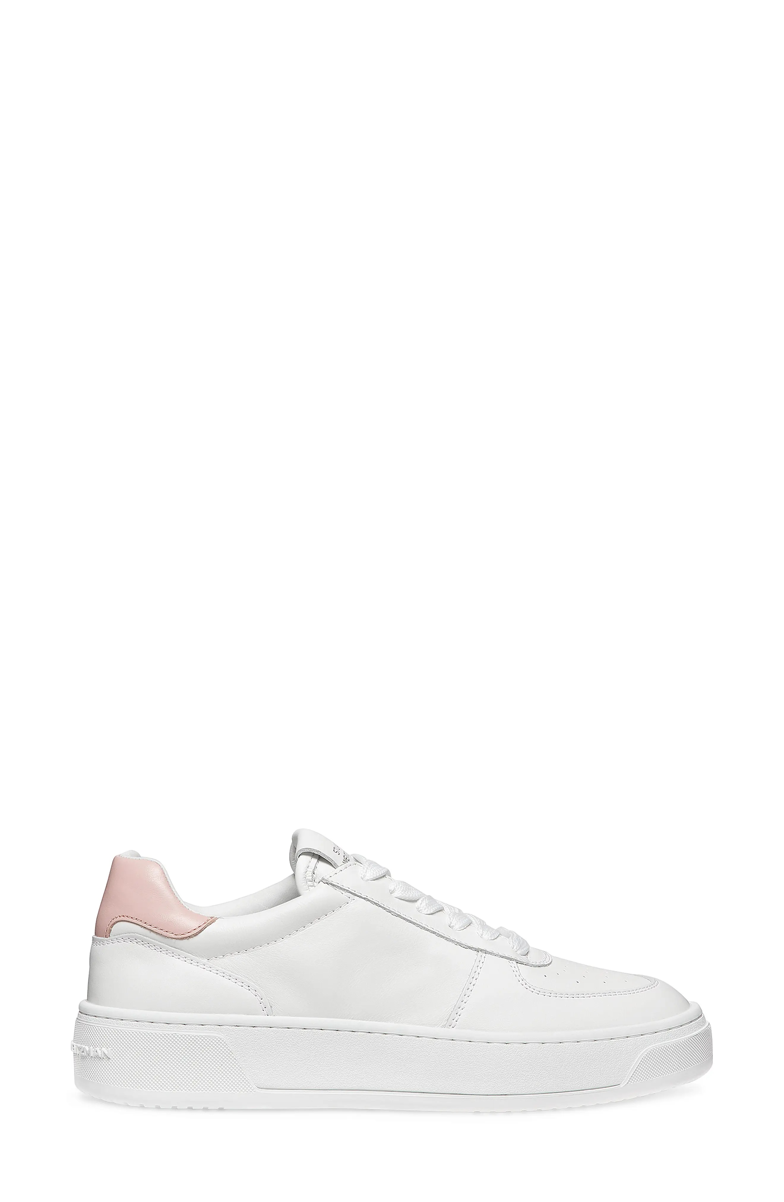 Courtside Sneaker in White/Pink Leather - 2