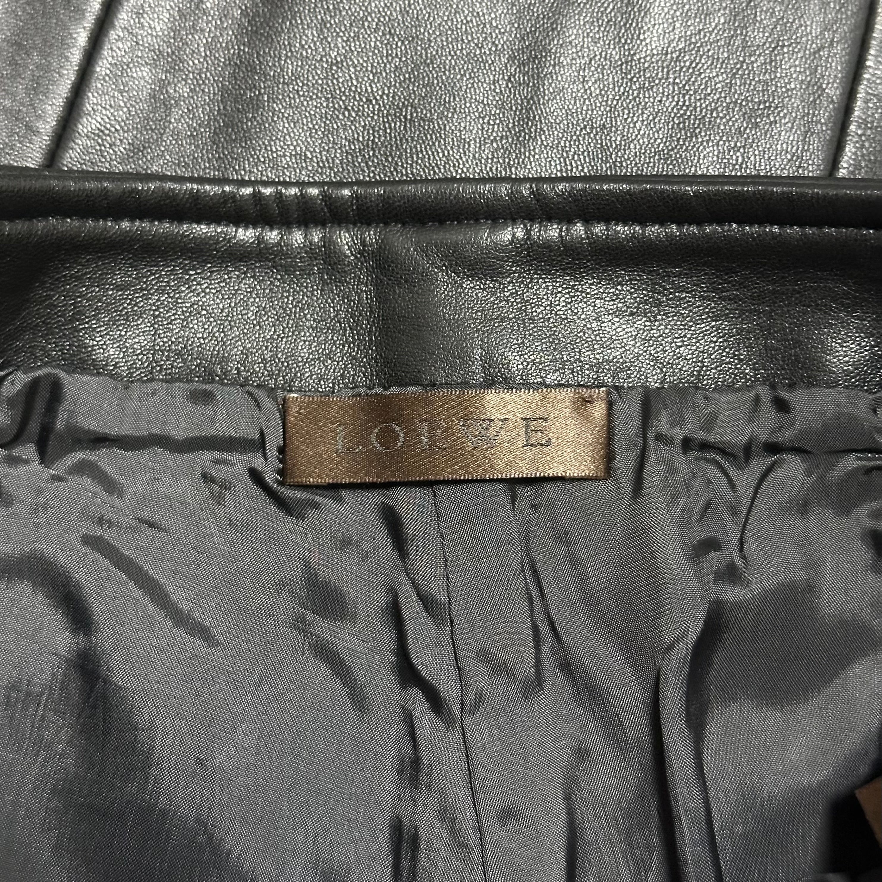 LOEWE Vintage Lamb Leather Straight Leg Pants - 8