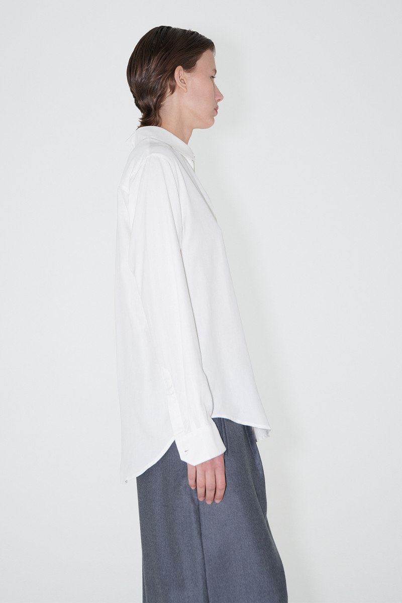 Line Shirt Off White Fine Silk 4