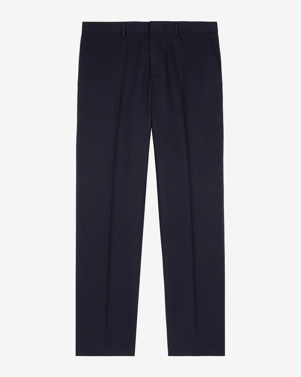 NAVY BLUE STRAIGHT SUIT PANTS - 1