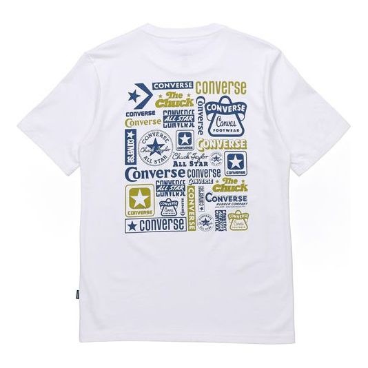 Men's Converse Logo Printing Casual Short Sleeve White 10018868-A01 - 2