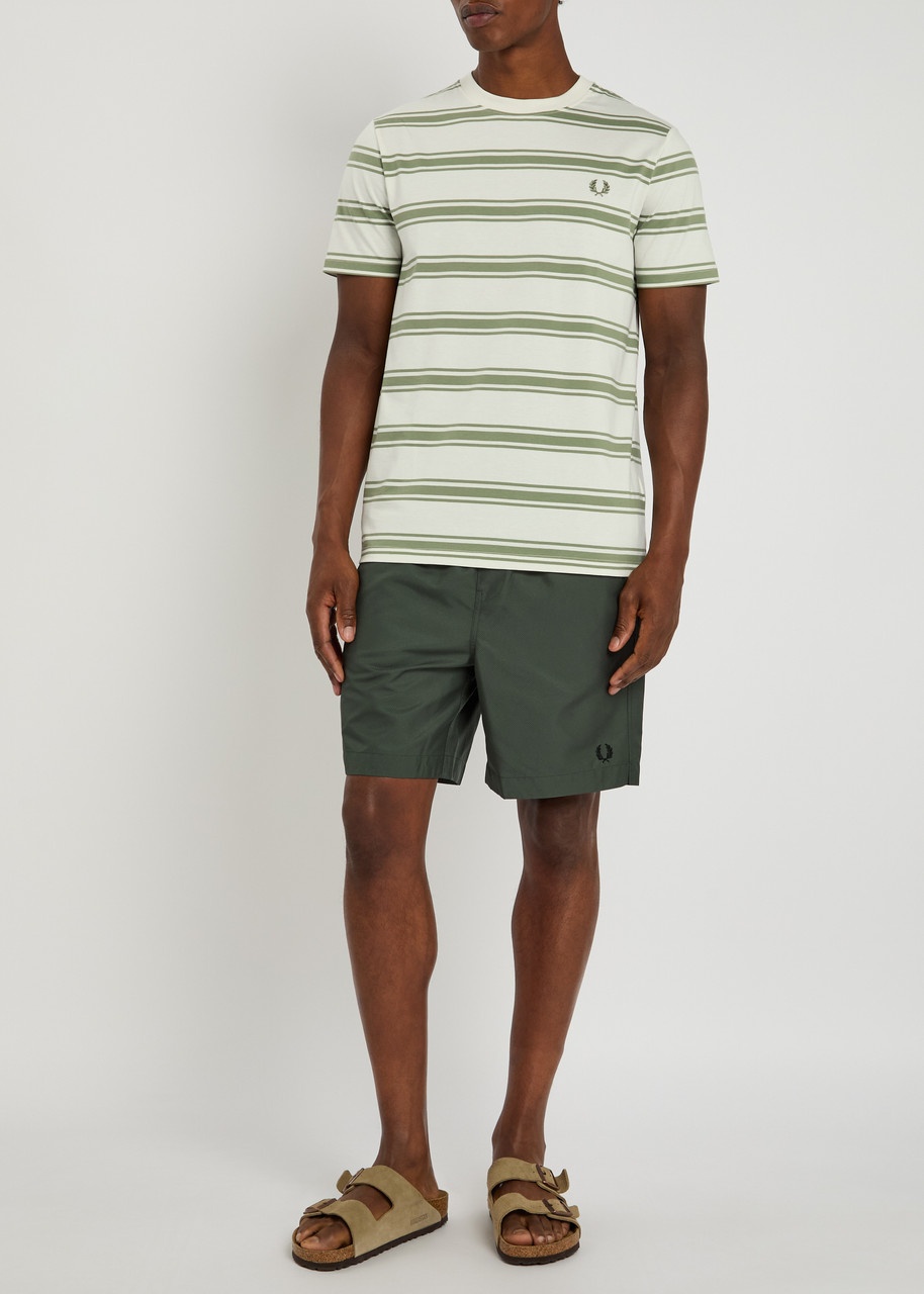 Fred Perry Striped Logo-embroidered Cotton T-shirt - 4