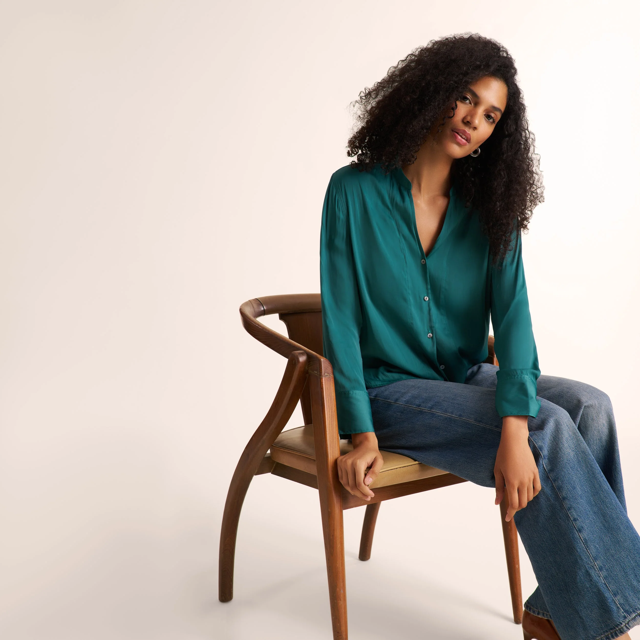 Juliette V-Neck Top - Eco Drape - 1