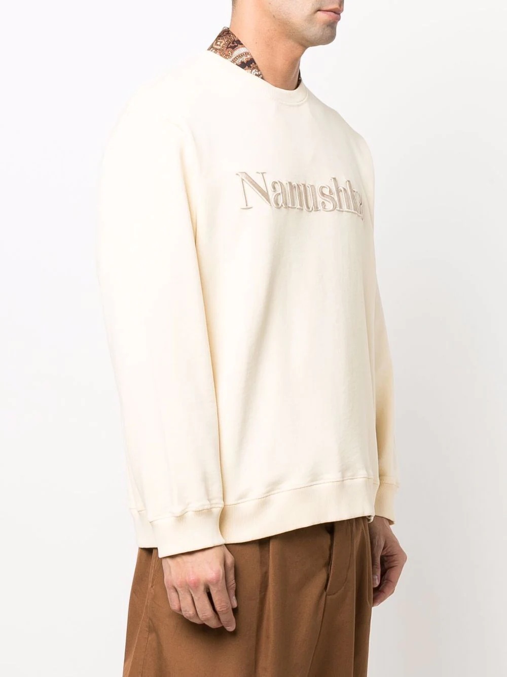 logo-embroidered crew neck jumper - 4