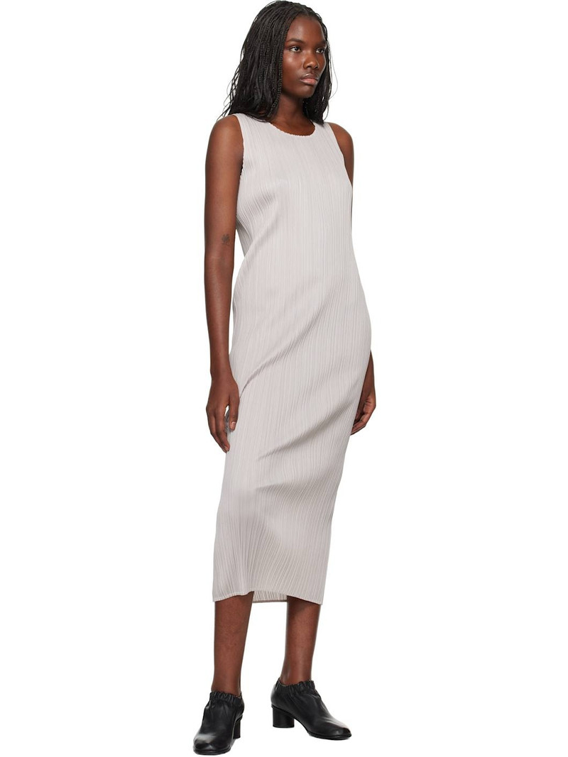 Pleats Please Issey Miyake Beige New Colorful Basics 4 Maxi Dress outlook