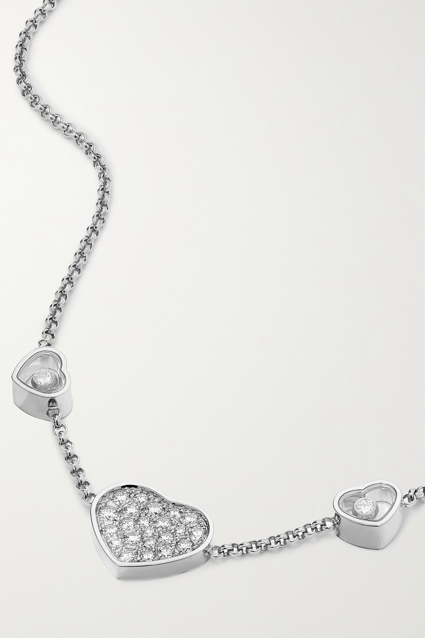 Happy Hearts 18-karat white gold diamond necklace - 4