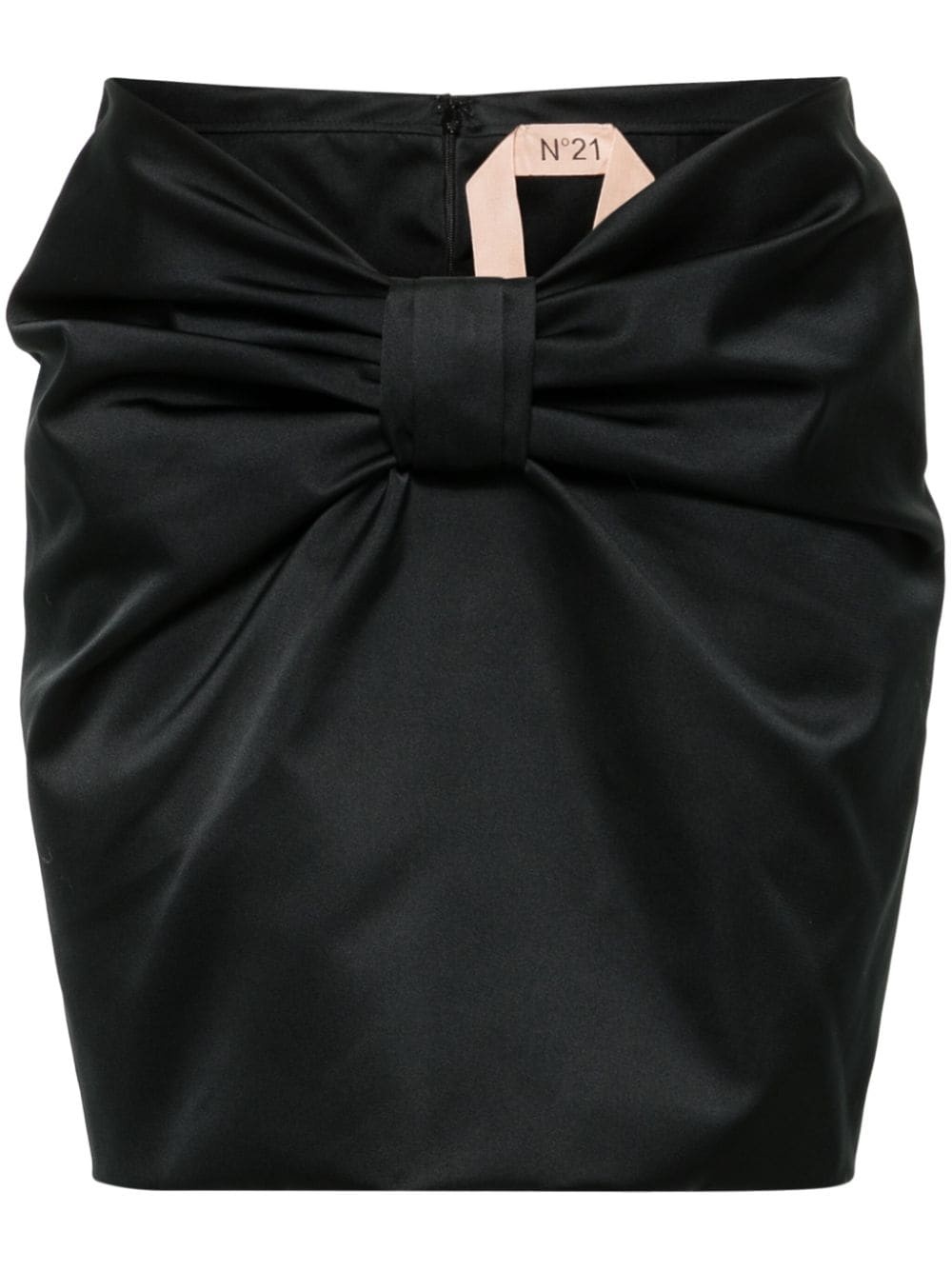 gathered satin mini skirt - 1