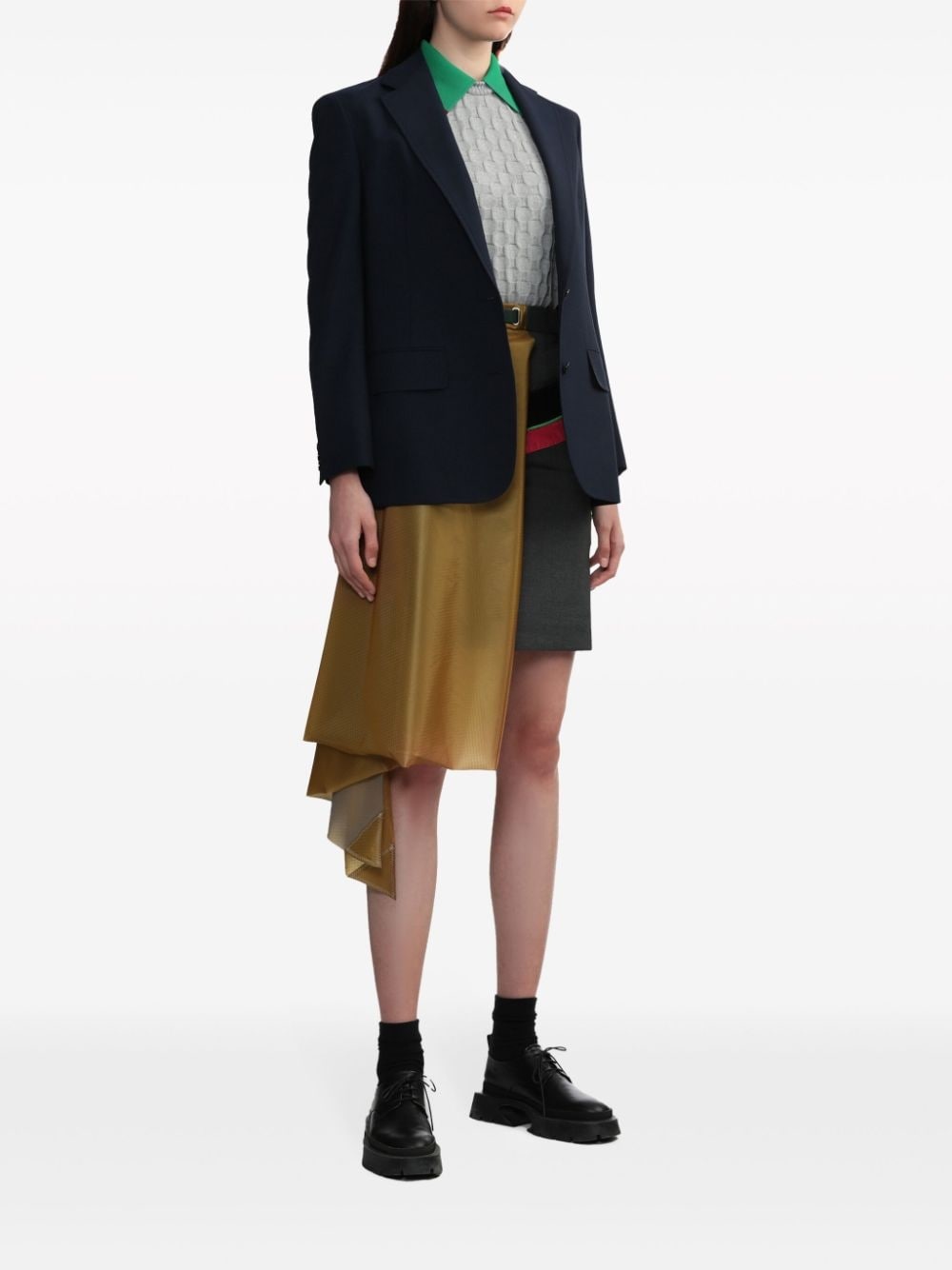asymmetric panelled mini skirt - 2