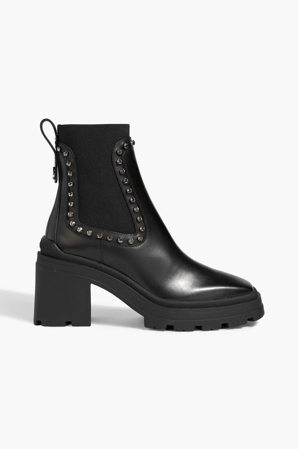 Veronique 80 crystal-embellished leather Chelsea boots - 1