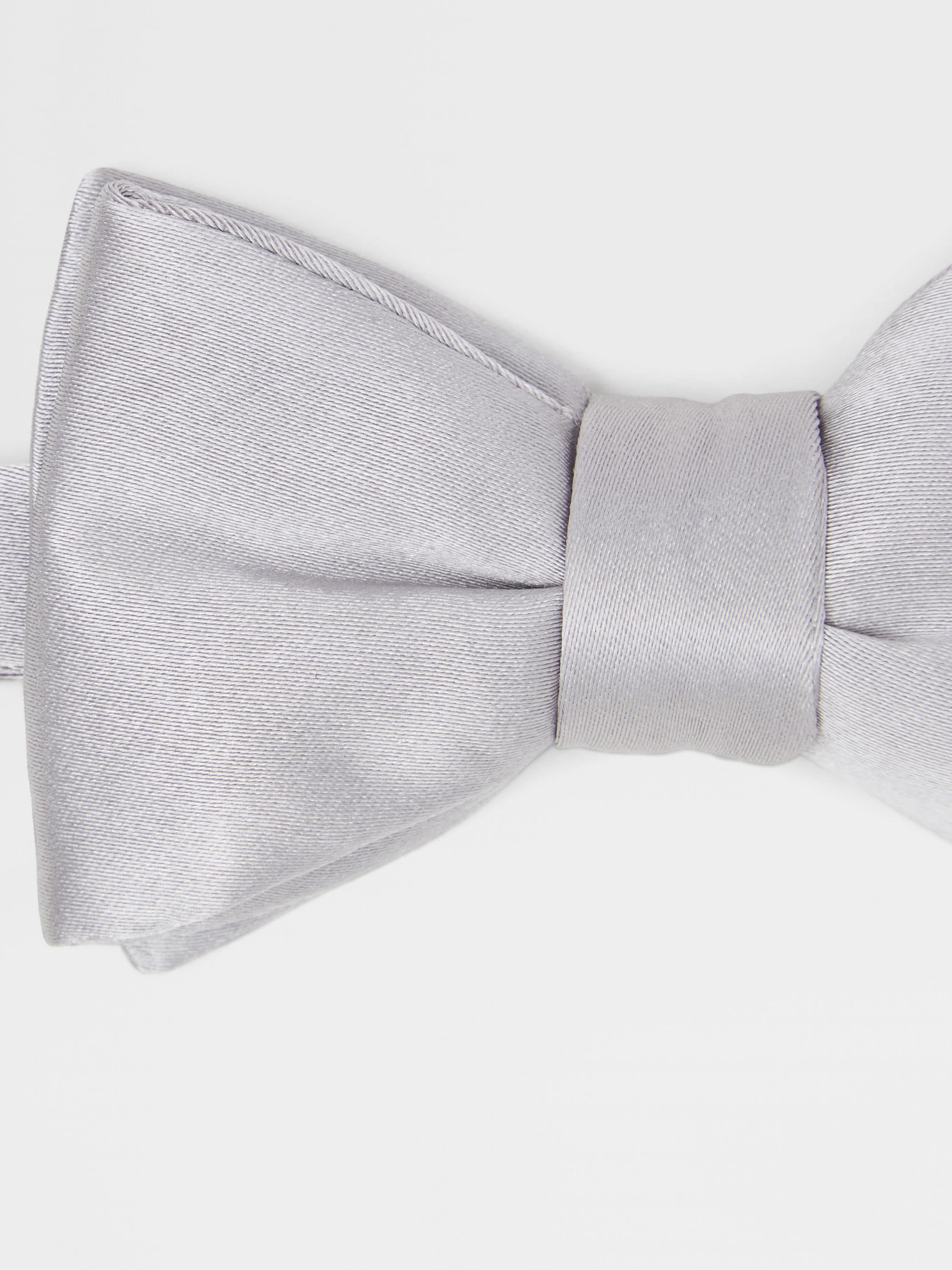 LIGHT GREY SILK BOWTIE - 2