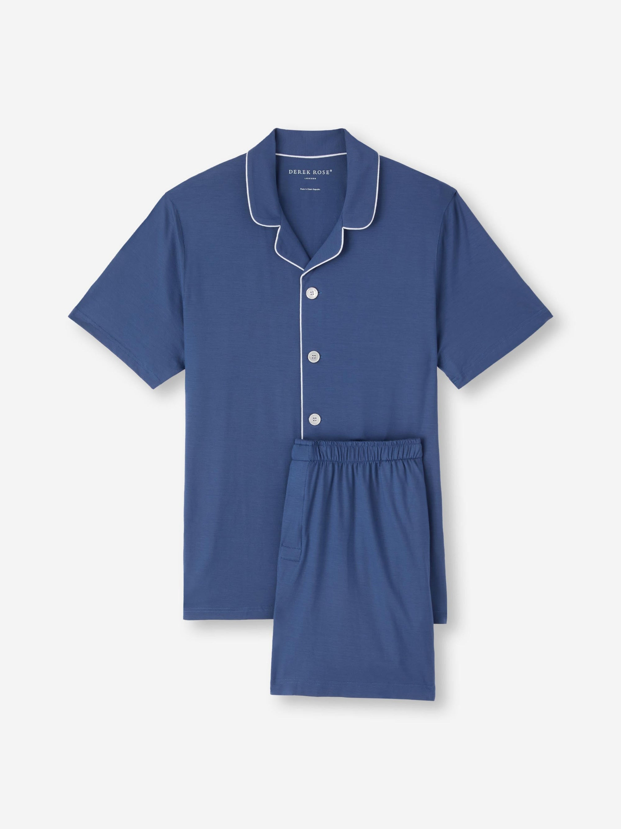 Men's Short Pajamas Basel Micro Modal Stretch Sapphire - 2