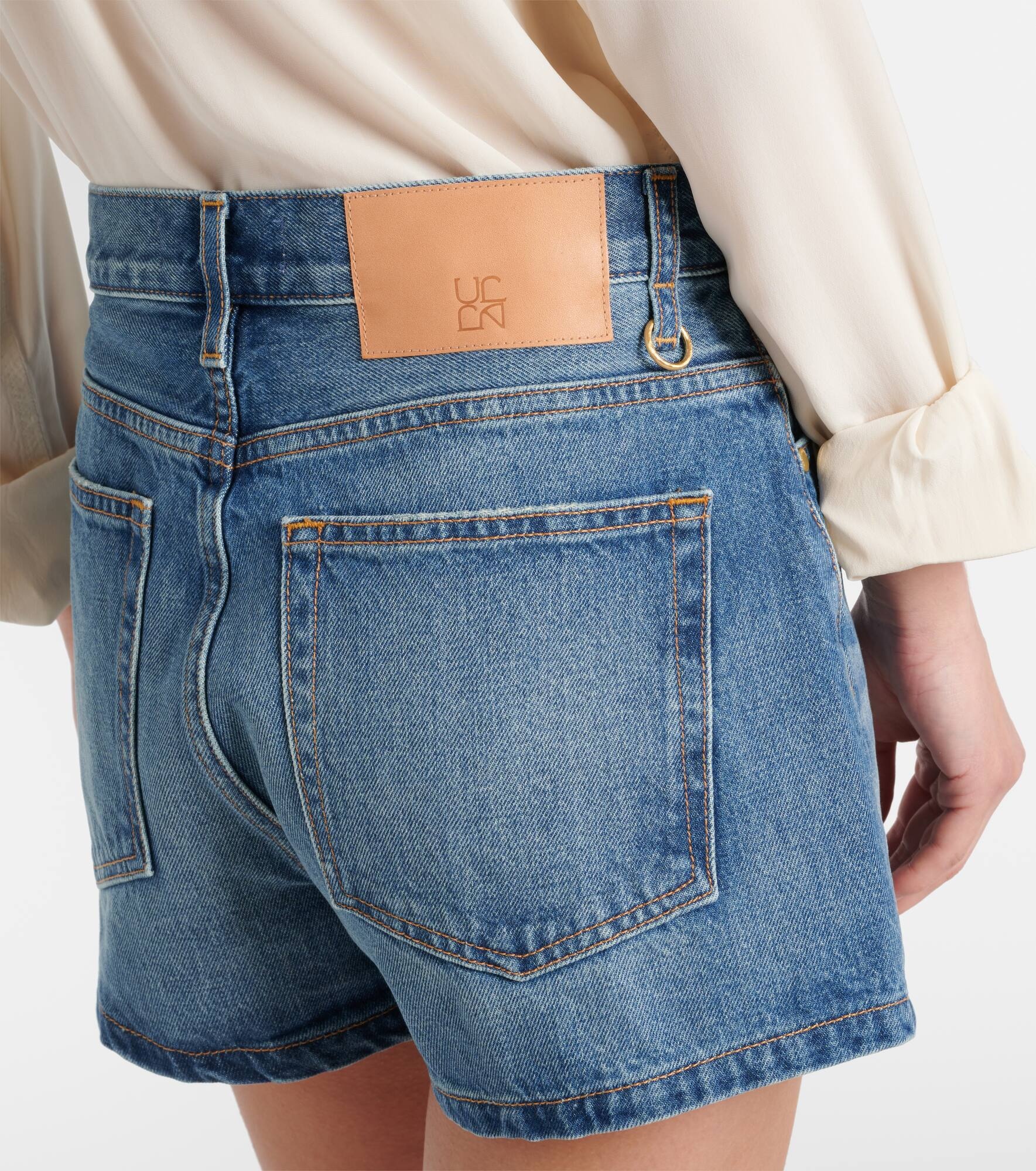 Greta high-rise denim shorts - 5