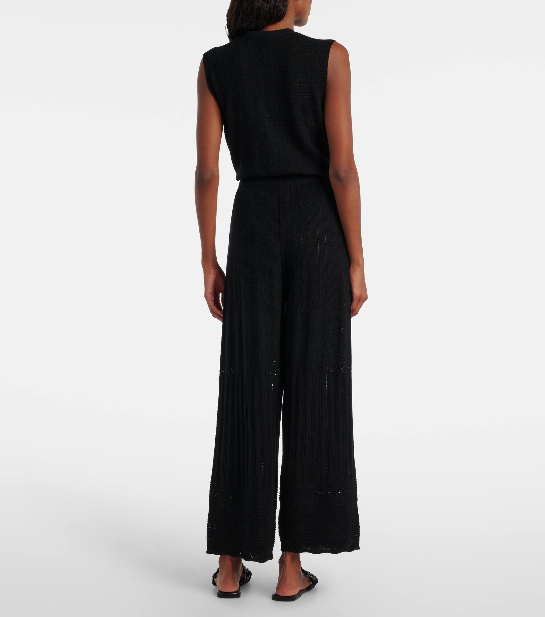 Alliage pointelle wool and cashmere wide-leg pants - 3