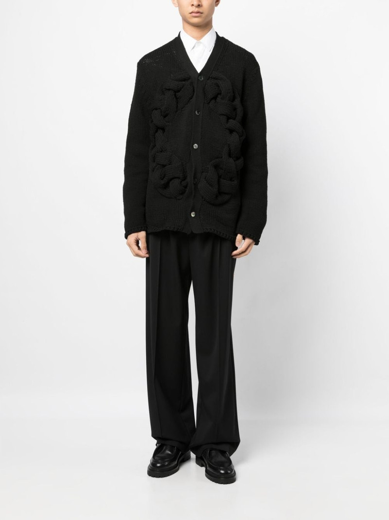 Comme des Garçons Homme Plus braided-band V-neck cardigan outlook