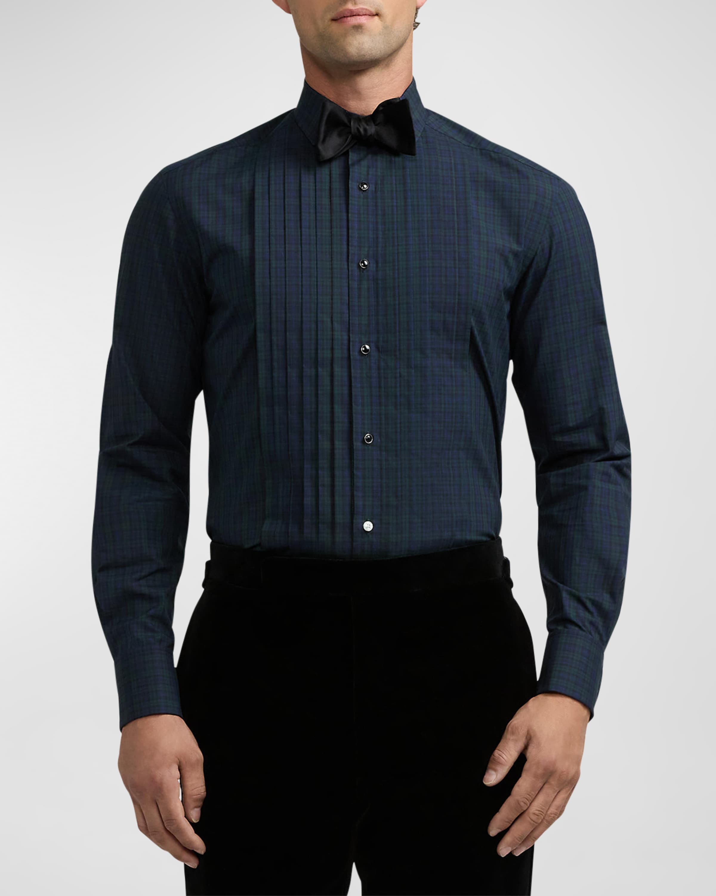 Men's Dexter Plaid Tuxedo Shirt - 2