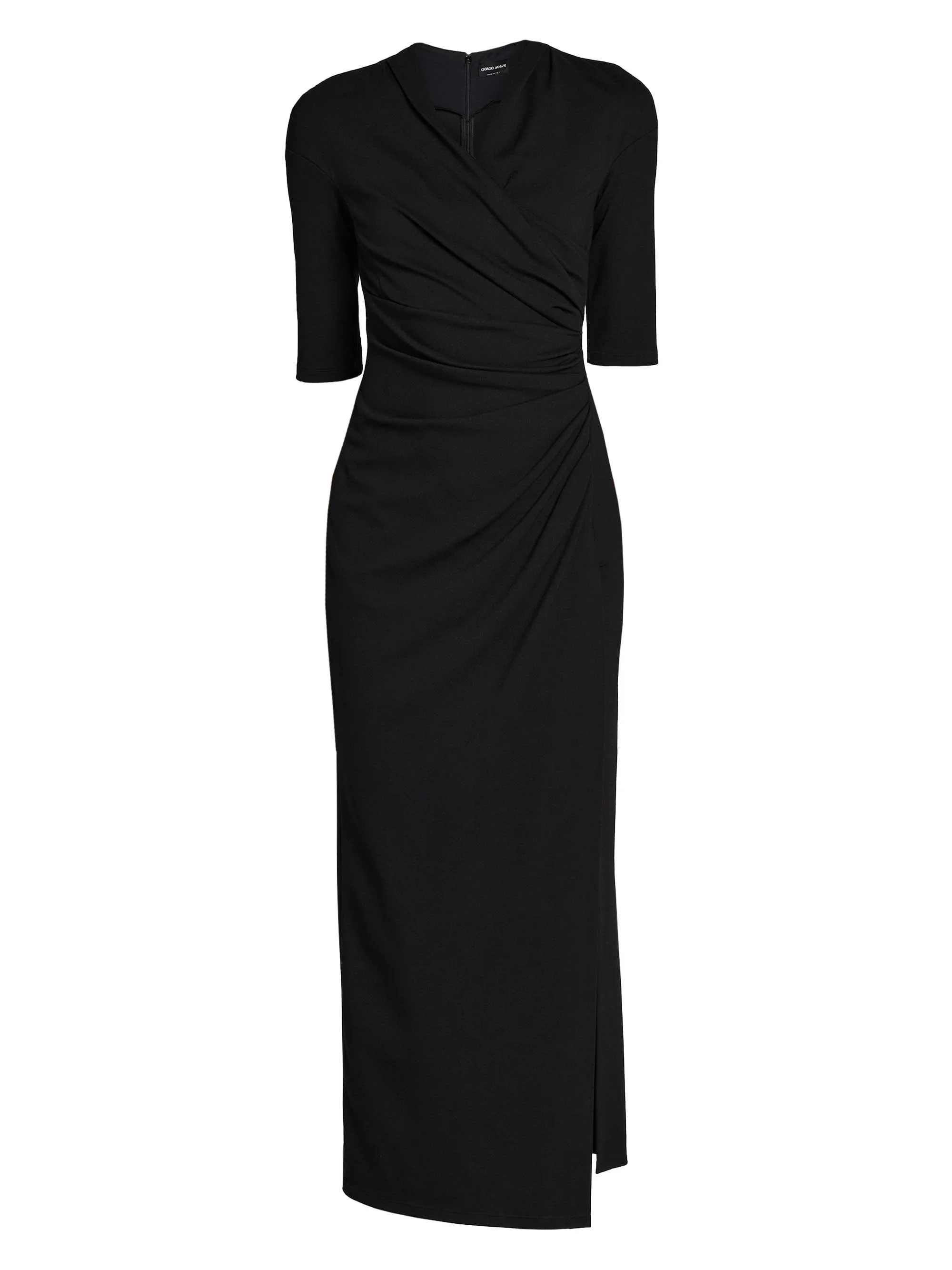 Women's Ruched Midi-Dress - Black - 1