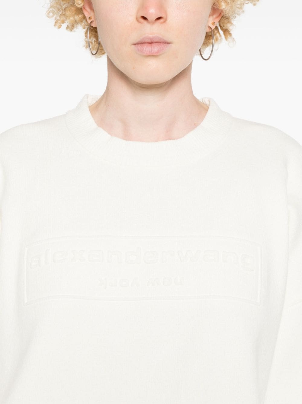 ALEXANDER WANG Women Embossed Logo Ribbed Pull Over - 3