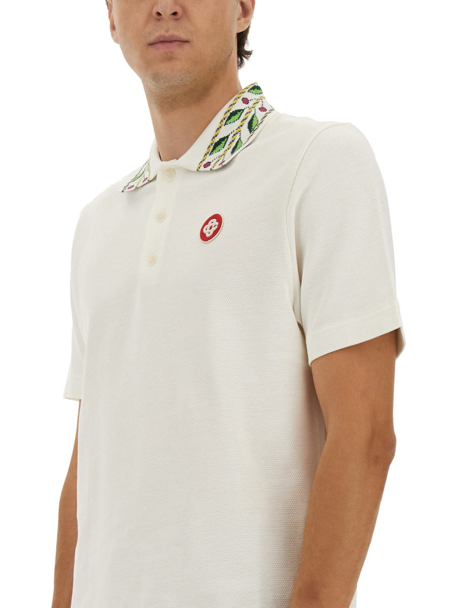 "Classic Laurel" Pique Polo Shirt - 4