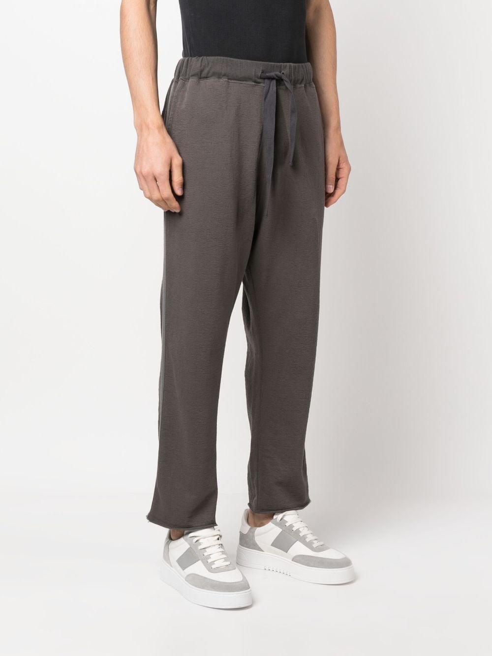 drawstring cotton track pants - 3