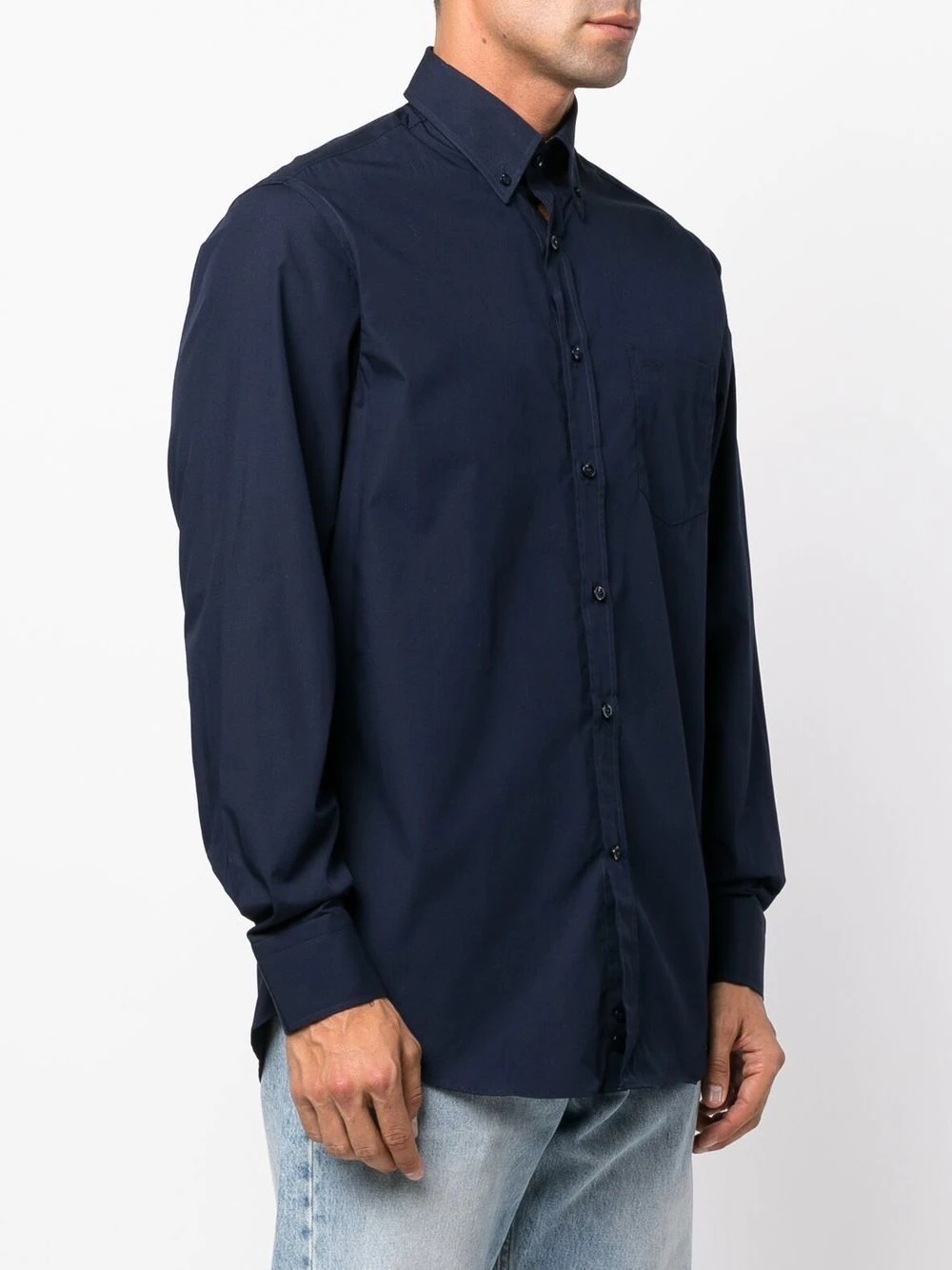 logo-embroidered button-down shirt - 3