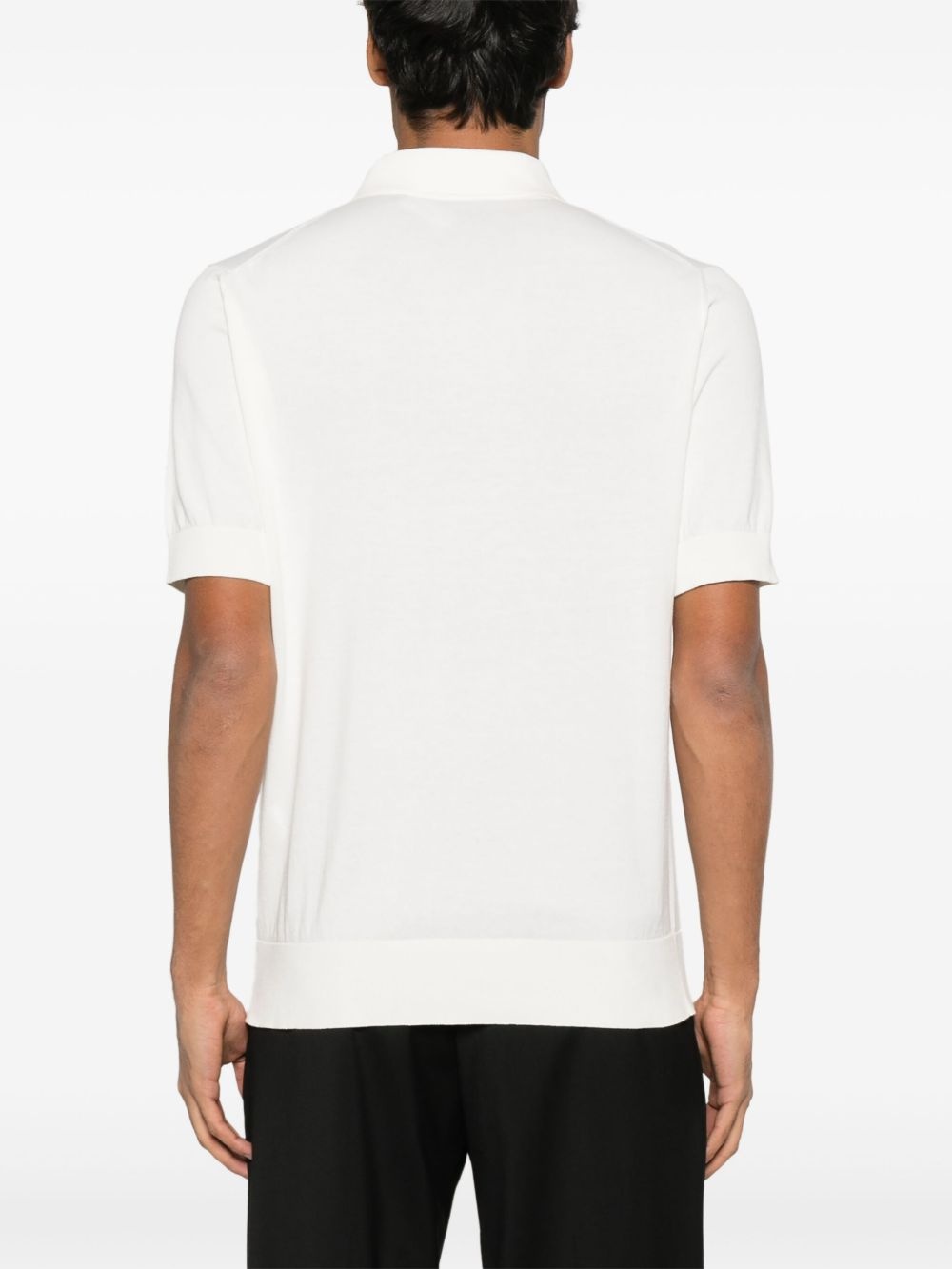 logo-plaque cotton polo shirt - 3