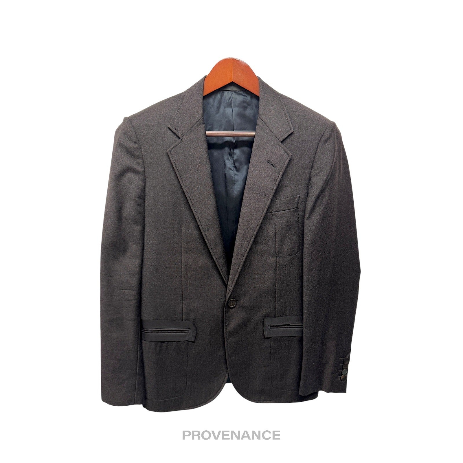 Lanvin Grosgrain Trim Blazer Jacket Coat - Grey 36 46 - 4