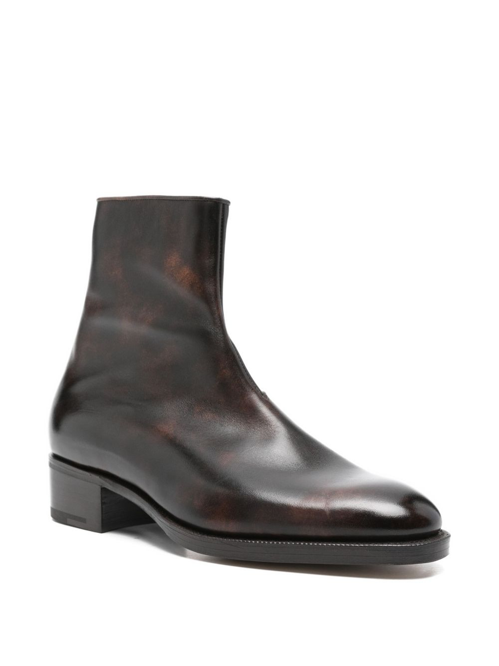 leather zipped ankle boots - 2