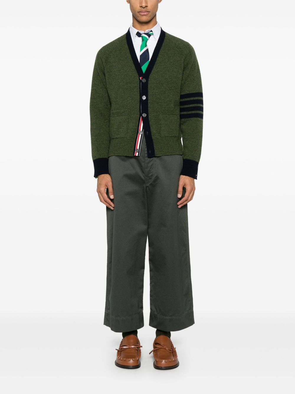 4 Bar Stripe shetland wool cardigan - 2