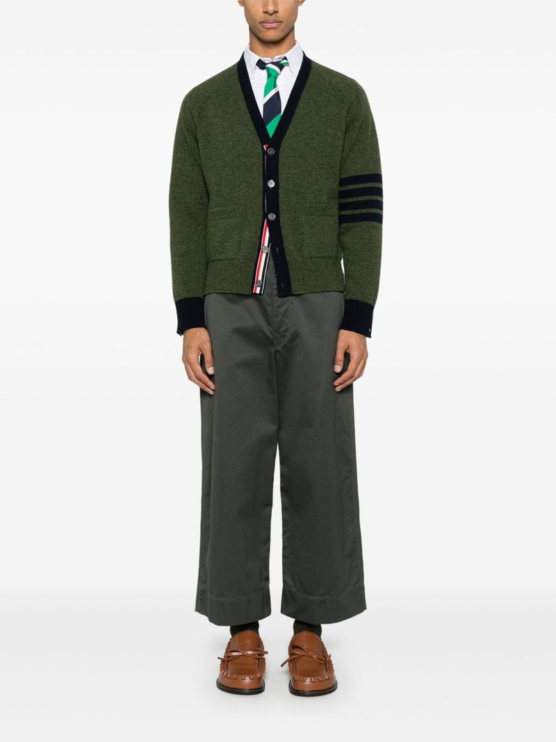 Thom Browne 4 Bar Stripe shetland wool cardigan outlook