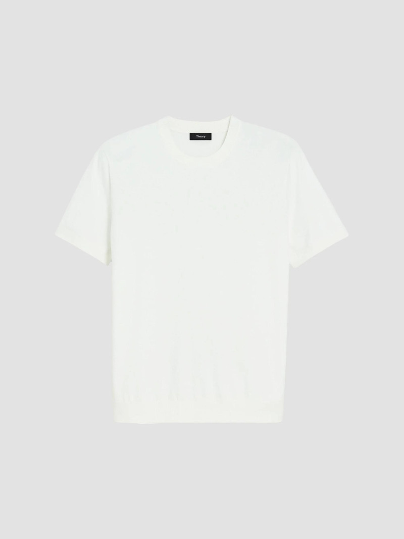 Men's Soris Knit Crewneck Elasticized Hem T-Shirt - White 1