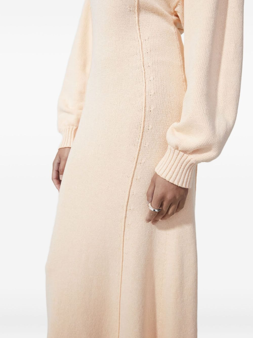 cuffed-sleeves midi dress - 5