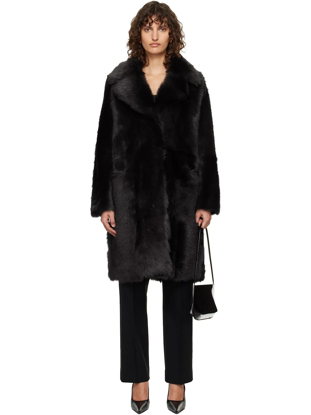 Brown Evita Shearling Coat - 1