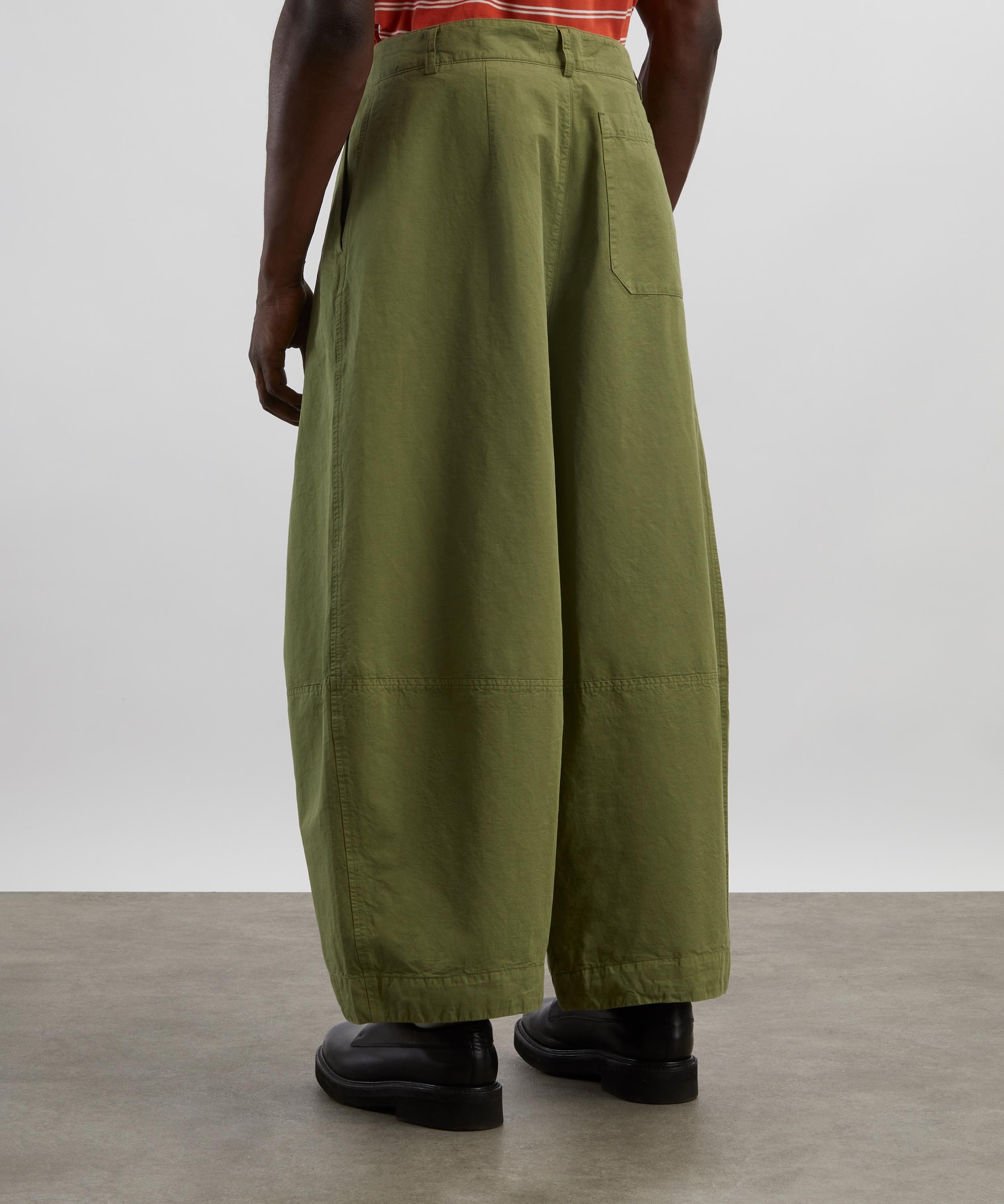 Green Deadbeat Cotton-Linen Trousers - 4