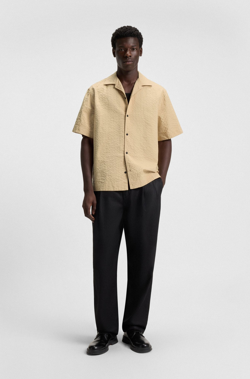 HUGO OVERSIZE-FIT SHIRT IN COTTON SEERSUCKER outlook