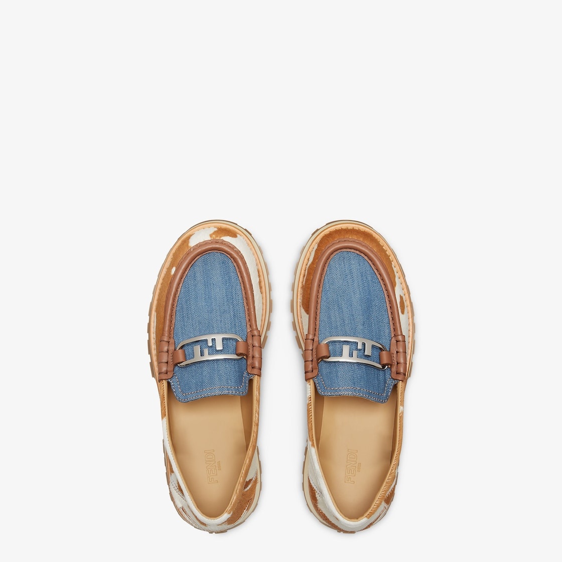 Loafers with visible stitched shoe apron and upper decorated with Fendi O’Lock detail. Made of pony  - 4