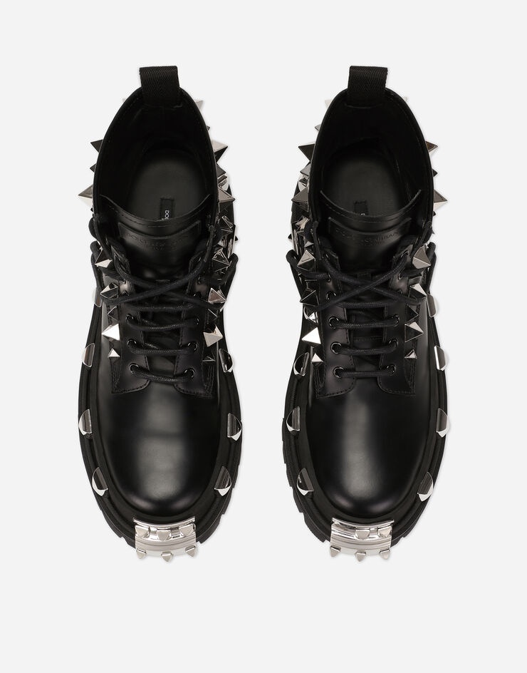 Studded calfskin hi-trekking ankle boots - 4