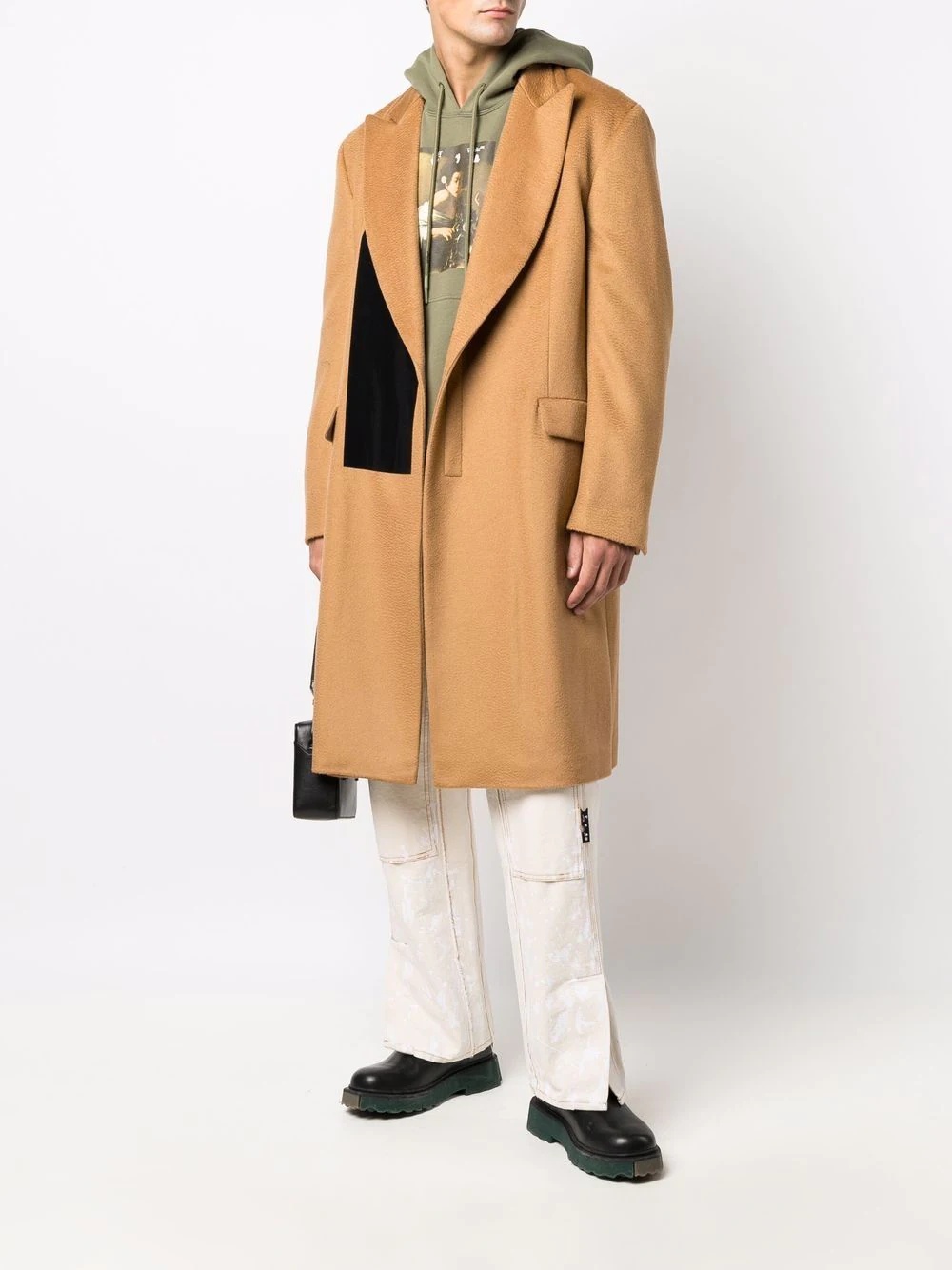 off-centre fastening coat - 2