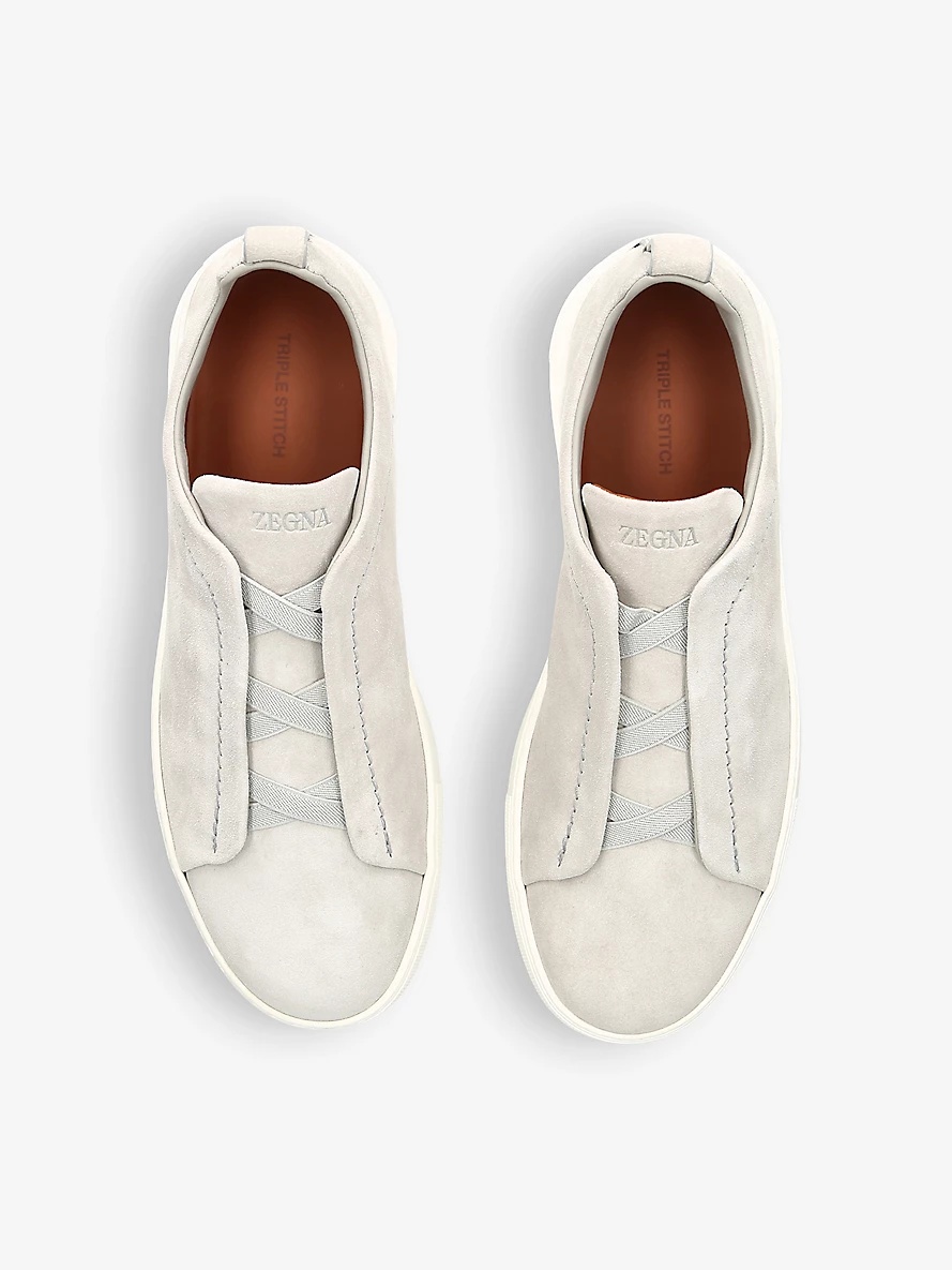 Triple Stitch panelled suede low-top trainers - 2