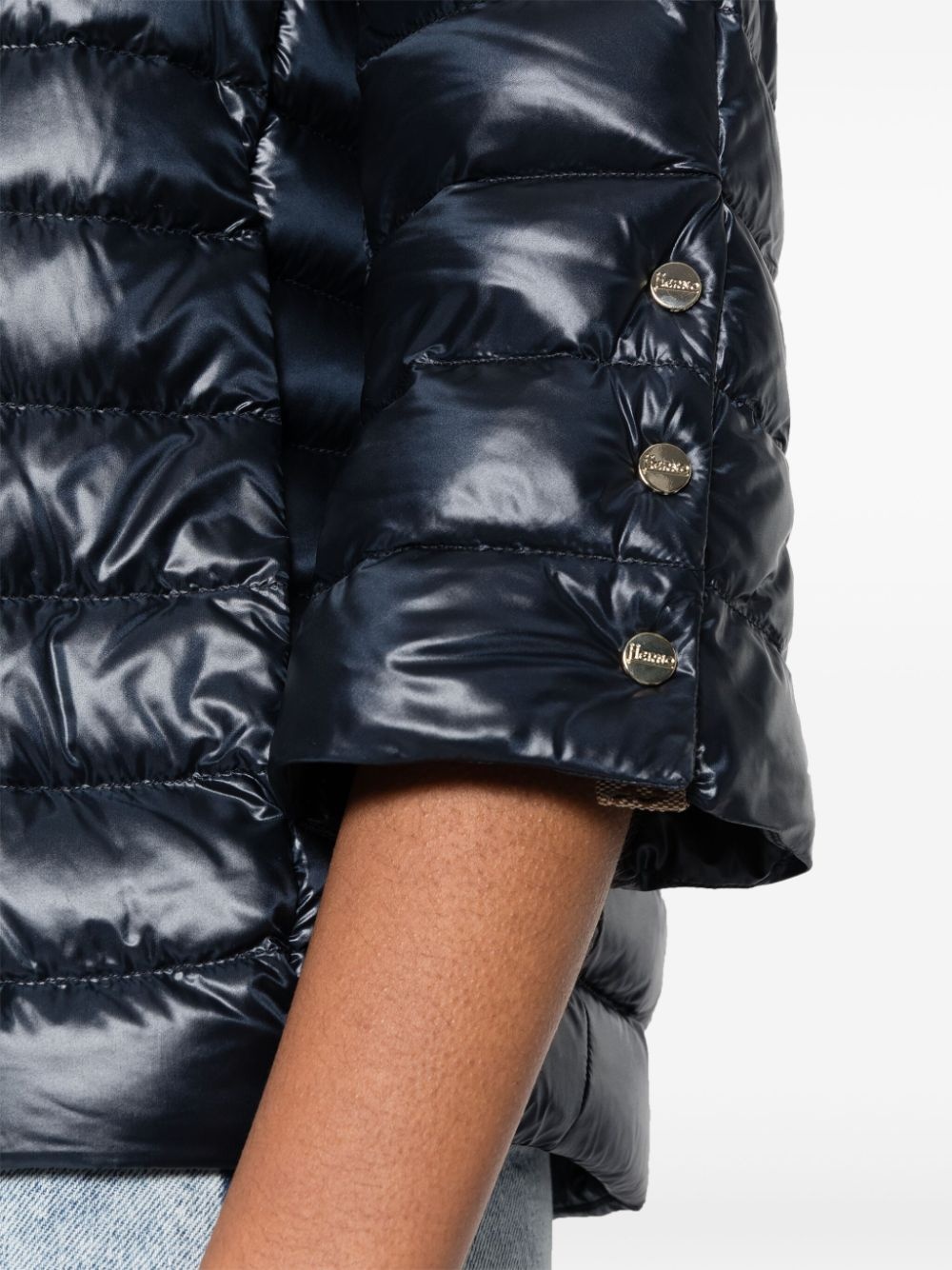 mock-neck quilted jacket - 5